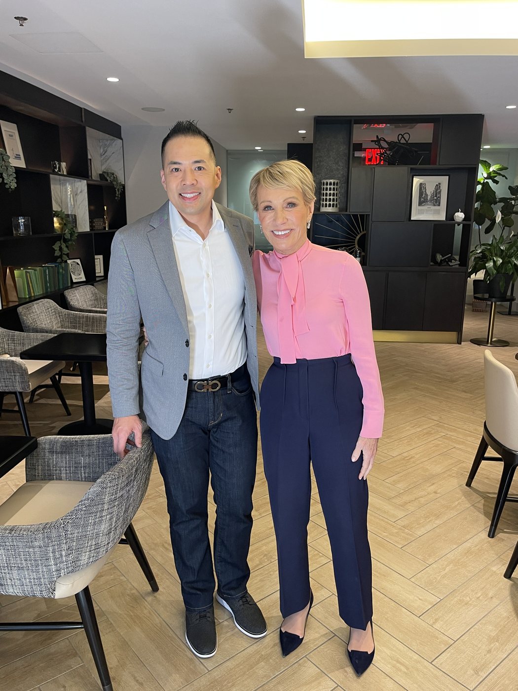 Alex Yu with Barbara Corcoran